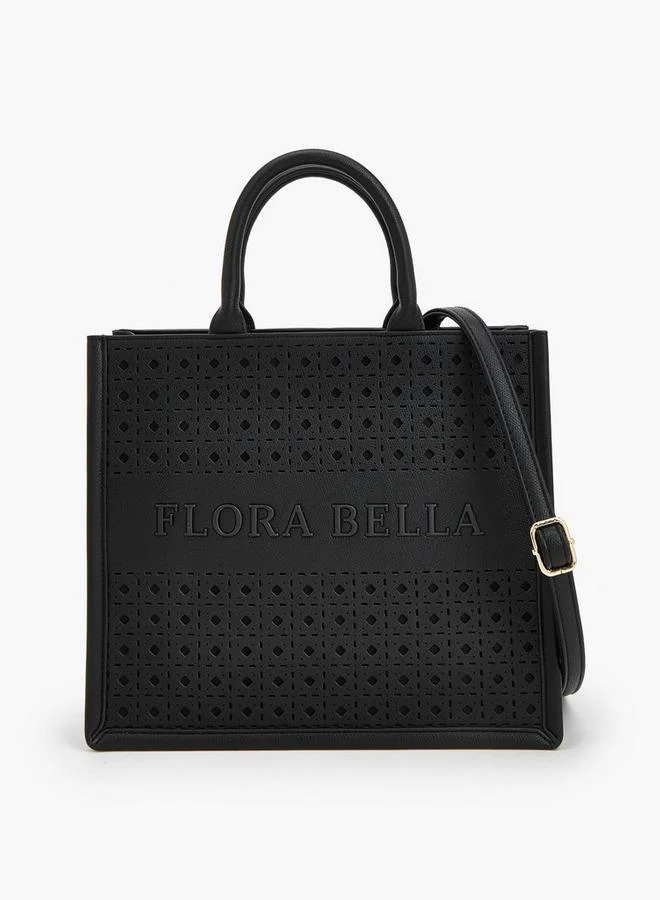 Flora Bella Laser-Cut Bag With Double Handles And Detachable Shoulder Strap